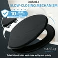 thumbnail image 3 of Sanilo Soft Close Toilet Seat ELONGATED, Quiet and Slow Close Lid and Seat, Strong Bumpers and Hinges, Black Wood, 3 of 7