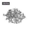 thumbnail image 3 of 100Pack Ribbon End Crimp Clamps, 10.5mm Stripe Texture Pinch Cord End Clasps, Silver White, 3 of 6