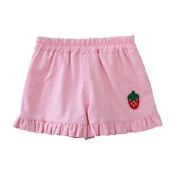 Duqingm Toddler Girls Shorts Baby Cotton Pull On Shorts Tie Front Stretch Pocket Bottoms Summer Clothes Pink,18-24 Months