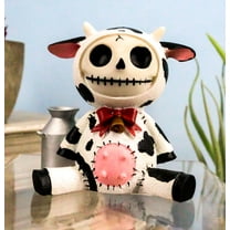 Ebros Furrybones Moo Moo Bovine Cow Skeleton With Milk Jug 2.25"H Figurine