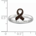 thumbnail image 5 of Stackable Expressions Sterling Silver Brown Enameled Awareness Ribbon Ring, 5 of 8