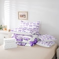thumbnail image 6 of jejeloiu Cartoon Cute Bow 7-Piece Twin Bedding Sets,Purple White Bedding Comforter Set For Teens Reversible, 6 of 8