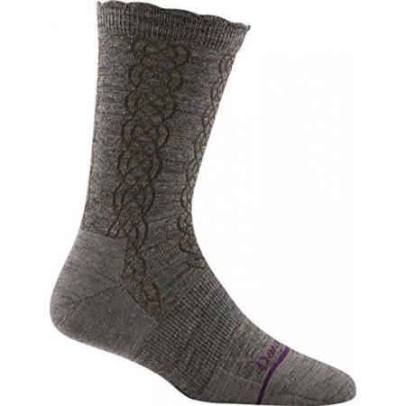 Kids Taupe Apparel - Darn Tough Vermont Cable Basic Crew Light Sock - Women's Taupe Small