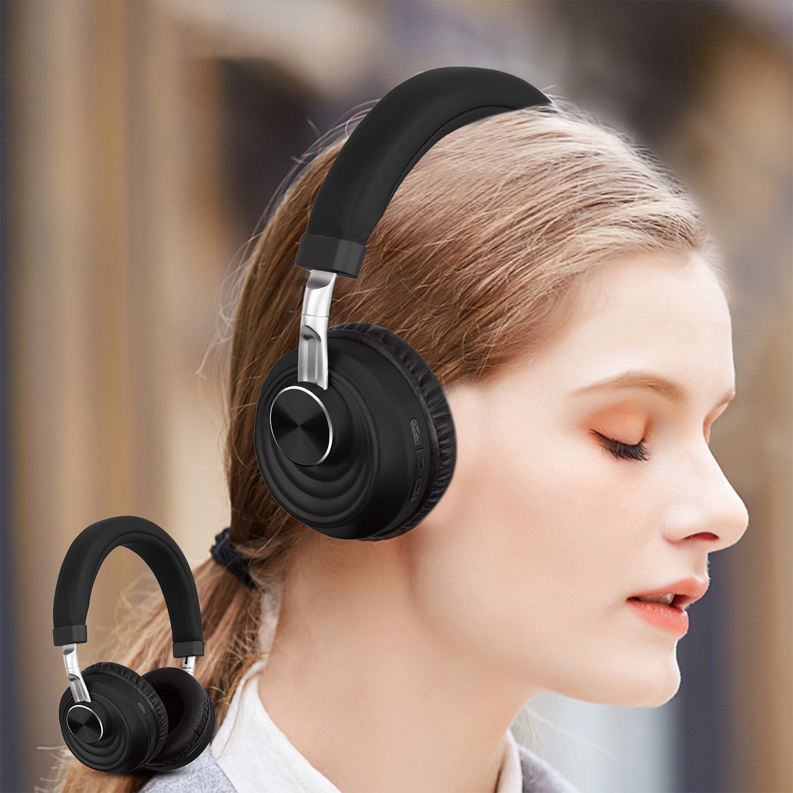 Hybrid Active Noise Cancelling Headphones, 60H Playtime, Built-in Mic, Wireless Over Ear Headsets with Case,Bluetooth 5.4,Deep Bass Comfort Fit Soft-Earpads Fast Charging