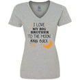 thumbnail image 3 of Inktastic I Love My Big Brother To The Moon and Back Women's V-Neck T-Shirt, 3 of 5