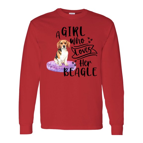 Inktastic A Girl Who Loves Her Beagle Long Sleeve T-Shirt