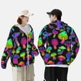 thumbnail image 5 of Picia Bright Mushrooms Women's Men's UPF 50+ Sun Protection Hoodie Shirt Long Sleeve SPF Fishing Outdoor UV Hiking Lightweight Shirts-Medium, 5 of 9