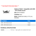 thumbnail image 2 of Undercar Shield - Compatible with 2008 - 2012 Honda Accord 2009 2010 2011, 2 of 2