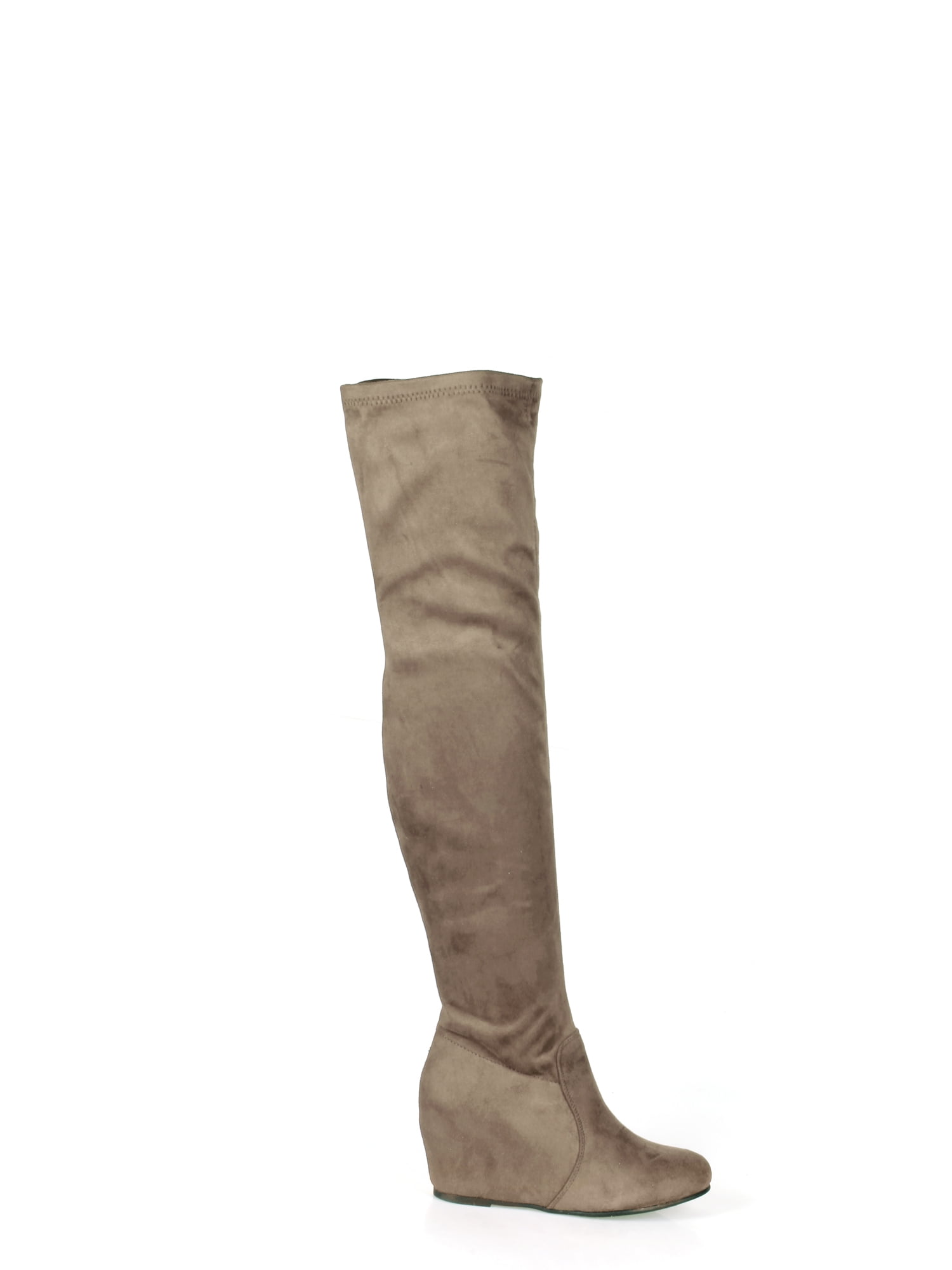 Nature Breeze Over the knee Women's Hidden wedge Boots in Taupe