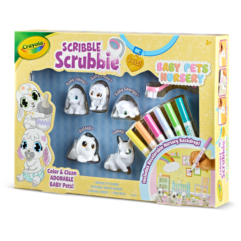 Crayola Scribble Scrubbie Baby Pets Nursery, Creative Toys for Toddlers & Kids, Gift for Girls & Boys, Ages 3+ Crayola Scribble Scrubbie Baby Pets Nursery, Creative Toys for Toddlers & Kids, Gift for Girls & Boys, Ages 3+