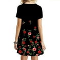 thumbnail image 4 of Lolmot Floral Dress for Women Summer Dresses Beach Casual Shirt Dress Plus Size Floral Short Sleeve O-Neck Loose Flowy Sundresses, 4 of 5
