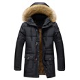 thumbnail image 1 of ZMNEW Winter Men's Casual Fleece Parka Coat Windproof Warm Hooded Coats Men's Thicken Plus Velvet Parkas Multi Pocket Jacket, 1 of 7