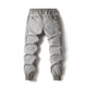 thumbnail image 3 of Pantalones largos para hombre, informales, lisos, con bolsillo, cintura elástica, para exteriores, con cordón ajustable, para trabajo, 3 of 7