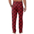 thumbnail image 5 of Men's Knitted Fashionable Printed Pocket Casual Pants, Plaid Pajama Pants for Home, Sleep and Lounge Wear,Deep Red,S, 5 of 8