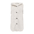 thumbnail image 3 of Women's Fuzzy Fleece Vest Sleeveless Sherpa Jacket with Hood Button Front Winter Warm Lightweight Outerwear, 3 of 6