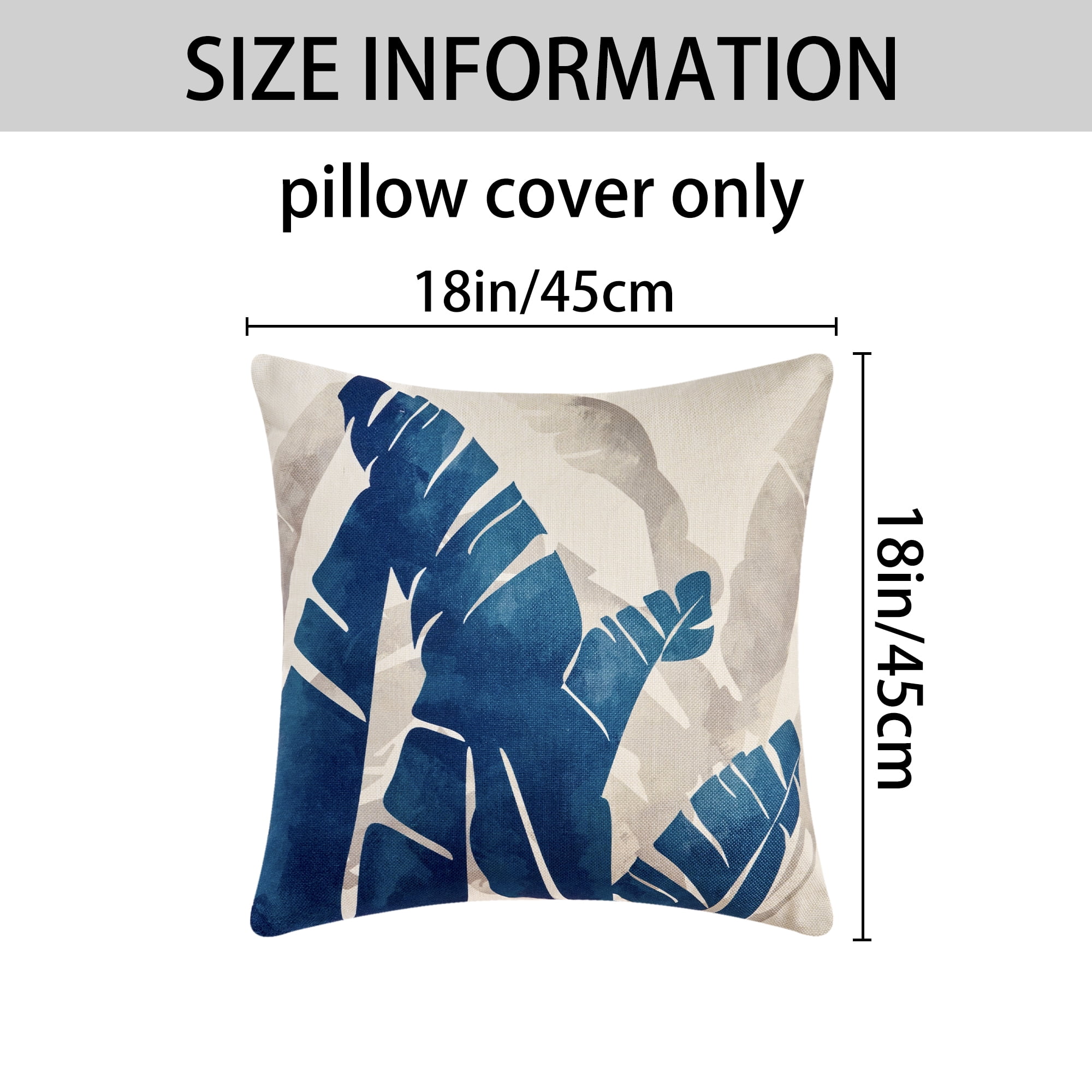 Unique Bargains Decorative Throw Pillow Covers Set of 2 Leaf Pattern 1