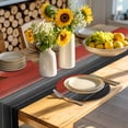 thumbnail image 4 of Red Gray Black Round 13 Inch Placemats Set of 2, Vintage Country Gradient Wooden Grain HeatResistant Non Slip Place Mats for Dining Table, Wipeable Braided Kitchen Table Mats for Housewarming, 4 of 9