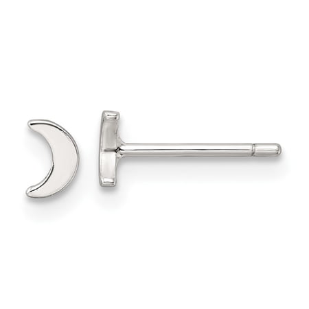 Auriga Fine Jewelry 925 Sterling Silver E-Coating Moon Stud Earrings for Women