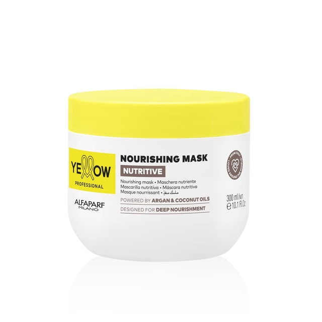 Mascarilla Yellow Nutritiva Profesional 300 Ml Cabellos Secos Potenciada con Argan y Coconut Oils