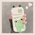 thumbnail image 1 of Funda de teléfono con soporte para lente de cámara, carcasa trasera suave con espejo de maquillaje de animales de dibujos animados de rana Linda para iPhone 14 13 12 11 Pro Max Plus Fivean unisex, 1 of 2