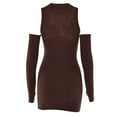 thumbnail image 5 of JINMGG 2024 Fall Winter Plus Size Sweaters for Women Clearance,Women's Fashion Sweater Solid Color Sexy Cold Shoulder Long Sleeve Slim Dress, 5 of 6