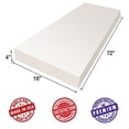 thumbnail image 2 of Upholstery Visco Memory Foam Sheet - 4"H x 18"W x 72"L - 3.5 lb Density- Luxury Quality- Good for Sofa Cushion, Mattresses, Wheelchair, Doctor Recomended for Backache & Bed Sores- Dream Solutions USA, 2 of 4
