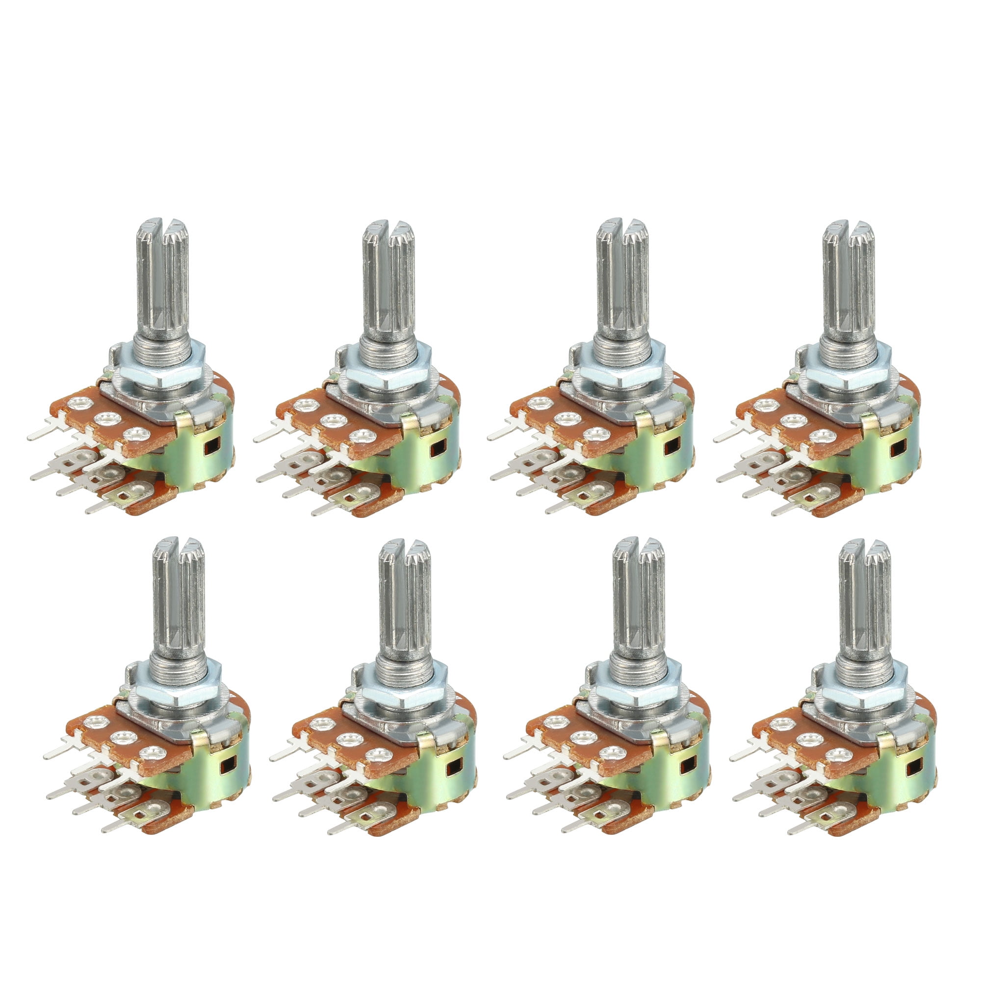 8pcs 1K 20K 5K 10K Variable Resistor Rotary Carbon Potentiometer Knob