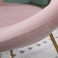 thumbnail image 5 of iooHug Modern Silky Velvet Upholstered Accent Chair with Metal Sled Base.(Pink), 5 of 7