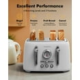 thumbnail image 2 of 4-Slice Stainless Steel Retro Toaster with Wide Slots, 6  Levels, Defrost & Bagel Modes, White, 2 of 7