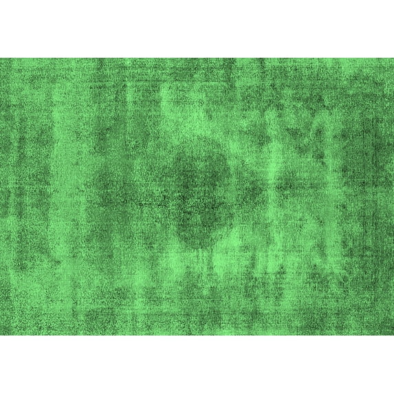 Ahgly Company Indoor Rectangle Oriental Emerald Green Industrial Area Rugs, 5' x 7'