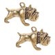 thumbnail image 4 of 2 adornos colgantes decorativos de bulldog, dijes de perro, dijes de bulldog, dijes de perro para pulseras, dije de latón, 4 of 8