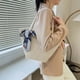 thumbnail image 4 of Bolso de mano de paja con lazo de playa Bolso tote de hombro tejido con pañuelo de seda (Beige) Tmvgtek Oficina Multiescena Multifunción, 4 of 9