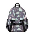 thumbnail image 3 of Purple Cartoon Dinosaurs Leaves Pattern Cute School Backpack Bag for School with Padded Back and Adjustable Shoulder Straps 15.25"x11.5"x5.25", 3 of 5