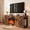 Brown, variant on HOMRELEXA Farmhouse Fireplace TV Stand for TVs up to 55", Electric Fireplace Entertainment Center with 6 Flame Effects, 5-Level Flame Brightness, Adjustable Temperature, 1–8 Hour Timer, White