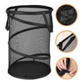 thumbnail image 3 of FENGGUIQU Black Foldable Laundry Basket with Mesh Design, Space-Saving Home Organizer for Clothes Storage and Laundry Sorting, 3 of 6