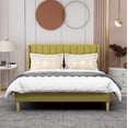 thumbnail image 3 of AGARTT Upholstered Platform Bed Frame Queen Size with Headboard and Footboard/Wooden Slats Support/No Box Spring Needed/Easy Assembly,Yellow Velvet, 3 of 12