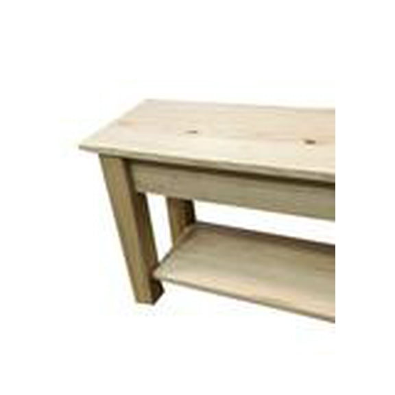 PINE WOOD BENCH WITH SHELF-24