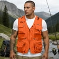 thumbnail image 7 of CCRFTGI Vest for Men Casual Lightweight Outdoor Fishing Work Safari Travel Hiking Running Golf Photo Sleeveless Cargo Vest Jacket Multi Pockets Saffron S, 7 of 7