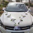 thumbnail image 5 of Boda coche flor placa cinta arco conjunto coche cabeza decoración suministros boda decoración seda hilo flor (rojo) brillar Electrónica, 5 of 5