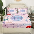thumbnail image 3 of Erosebridal Blue Disco Ball Bed Sheets Set Queen Size,Musical Notes Bedding Sets Queen Size,Music Theme Bed Sheets Queen,Microfiber Old Fashion Room Decor,4-Piece, 3 of 7