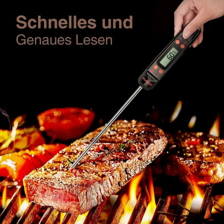 What Is A Patio Steak Meat thermometer Barbecue thermometer Frying thermometer Household thermometer, long sample, with 5 seconds Instant reading for kitchen, grill, BBQ, food, steak, turkey, sweets, milk, bath water. ()