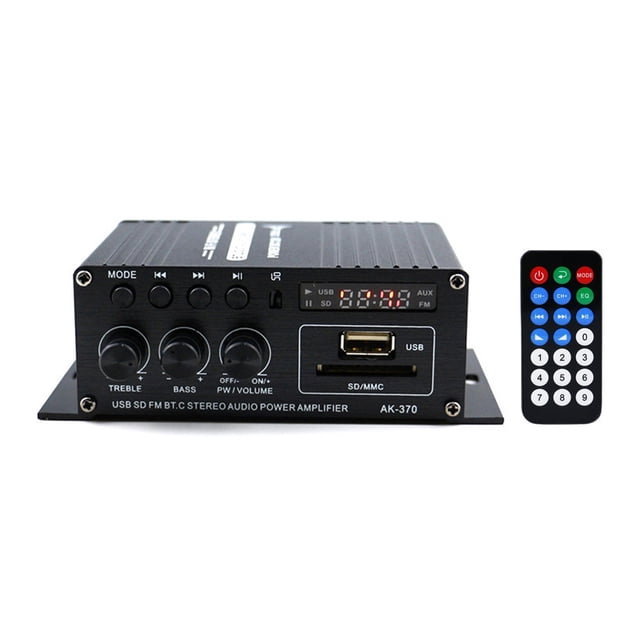 Auto Música Subwoofer altavoz Amplificador compatible con dientes AK-370 2.0 Canal 20W+20W Tablero Mini Hifi Stereo USB OTG Entrada Azul