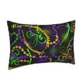 thumbnail image 2 of Daiia Neon Mardi Gras Bedding Waterproof Pillow Protector Zippered Queen – Bed Bug Proof Pillow Encasement-14"x20", 2 of 9