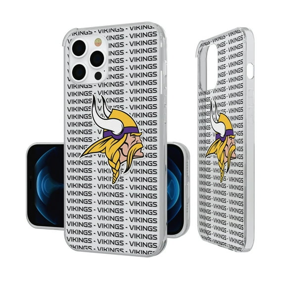 Minnesota Vikings iPhone Clear Text Backdrop Design Case