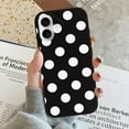 thumbnail image 6 of Compatible with Iphone 16 Case - Cute Soft Black And White Polka Dot Silicone Case Compatible with Iphone 16 Phone Case for Women Men, 6 of 6