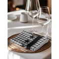 thumbnail image 6 of Gray Black Plaid Cloth Napkins Set of 6 Reusable Dinner Napkins, Vintage Star Greyish Buffalo Lattice Cocktail Napkin Washable Table Napkins for Wedding/Holiday Party/Baby Shower 20"x20", 6 of 7
