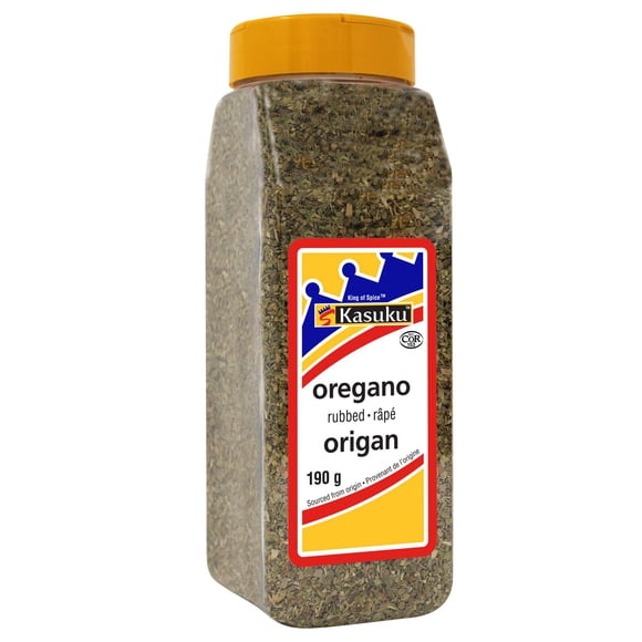 Kasuku - Rubbed Oregano Leaves - 190g - 1ct - Premium Whole-Leaf Mediterranean Herb for Traditional Pizza Sauces, Greek Marinades, and Italian Cooking (1ct)