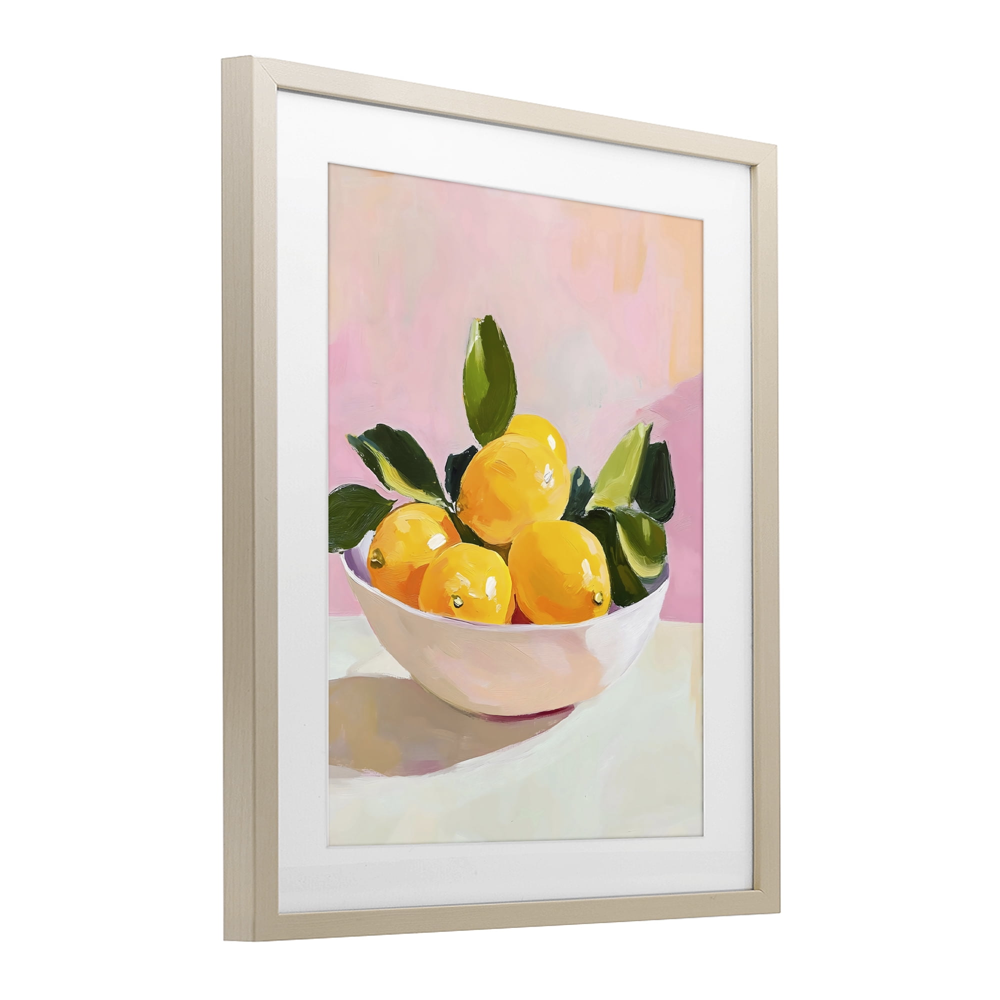 Stupell Industries Bowl of Lemons in Sunlight Birch Framed Print Under Glass, design by The Prints Vibe