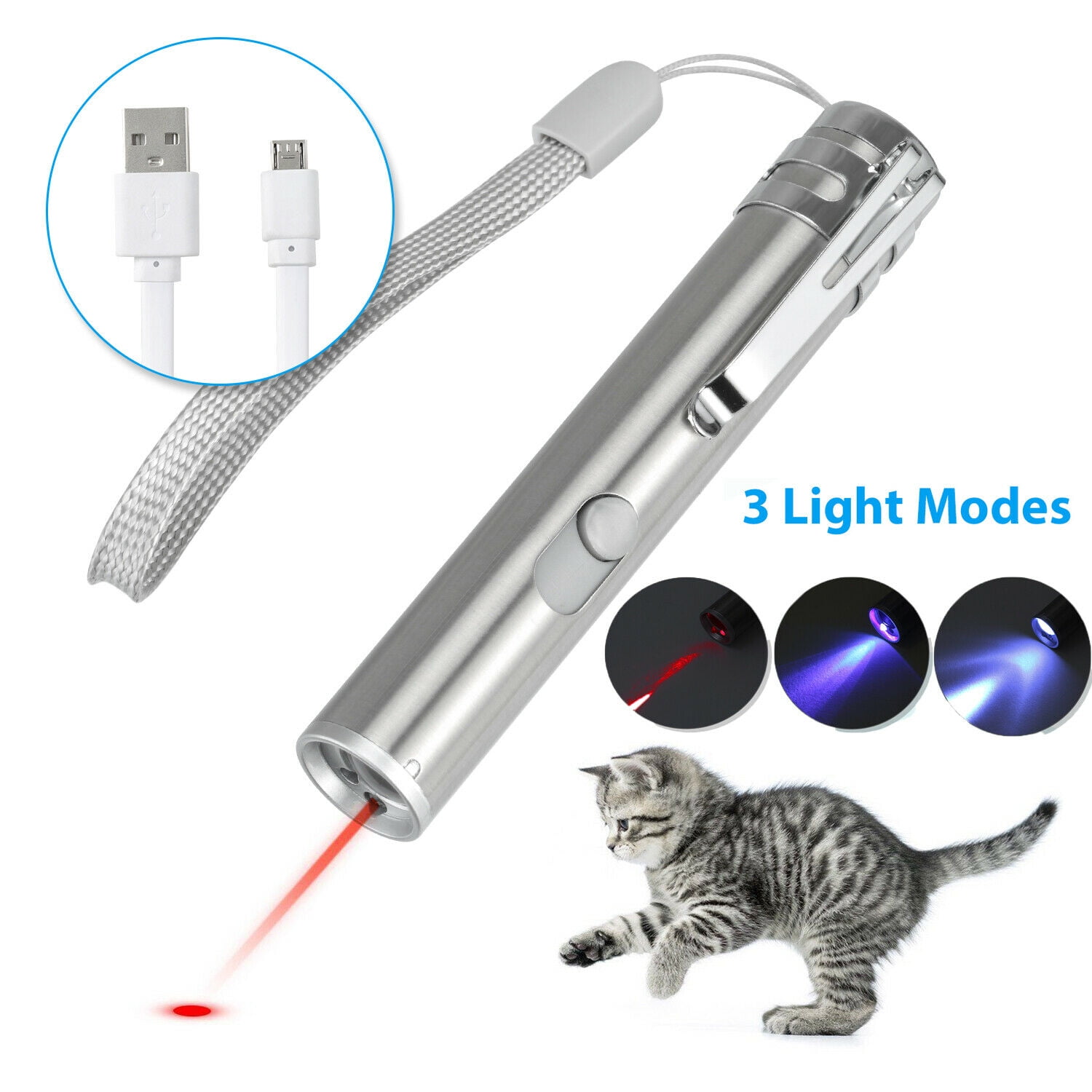1/2X Pet Cat Dog Fun Laser Pointer Lazer Light Pointer LED Training Torch Pen 