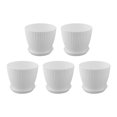 thumbnail image 1 of Bgsha 5 Pack 6 Inch Plant Pots Plastic Flower Pots Modern Flower Pots Indoor Outdoor, 1 of 10